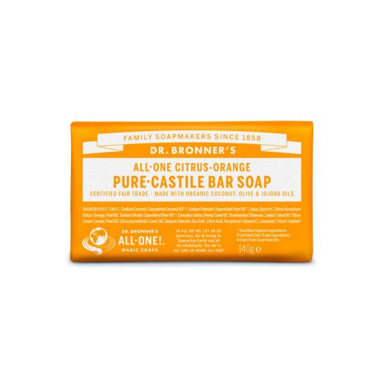 Dr Bronners saponetta agrumi arancio il posto bio